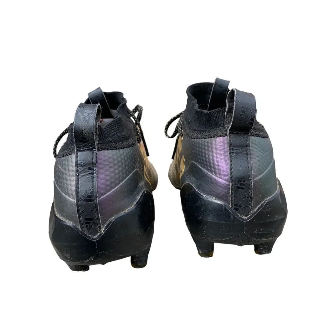Adidas Adizero 8.0 Black Gold Metallic Football Cleats Men’s size 13